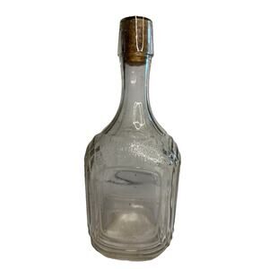 Alcohol Liquor Bottle MCM Vintage Prohibition Antique Clear Glass